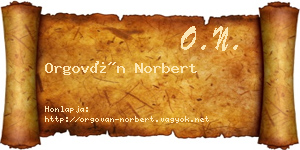 Orgován Norbert névjegykártya