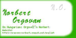 norbert orgovan business card